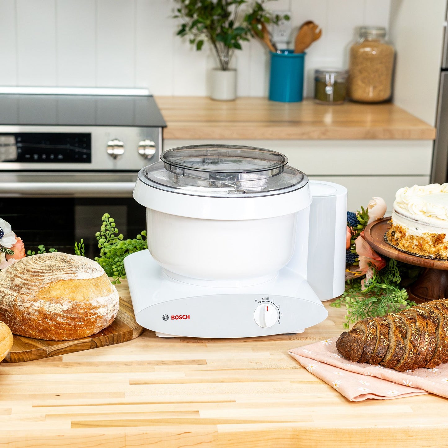 Bosch Universal Plus White Mixer w/Sourdough Bundle