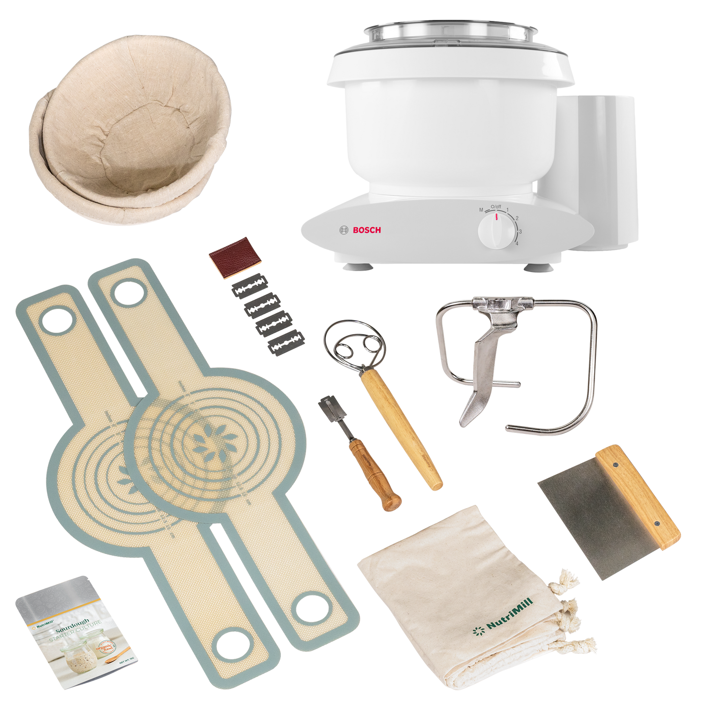 Bosch Universal Plus White Mixer w/Sourdough Bundle